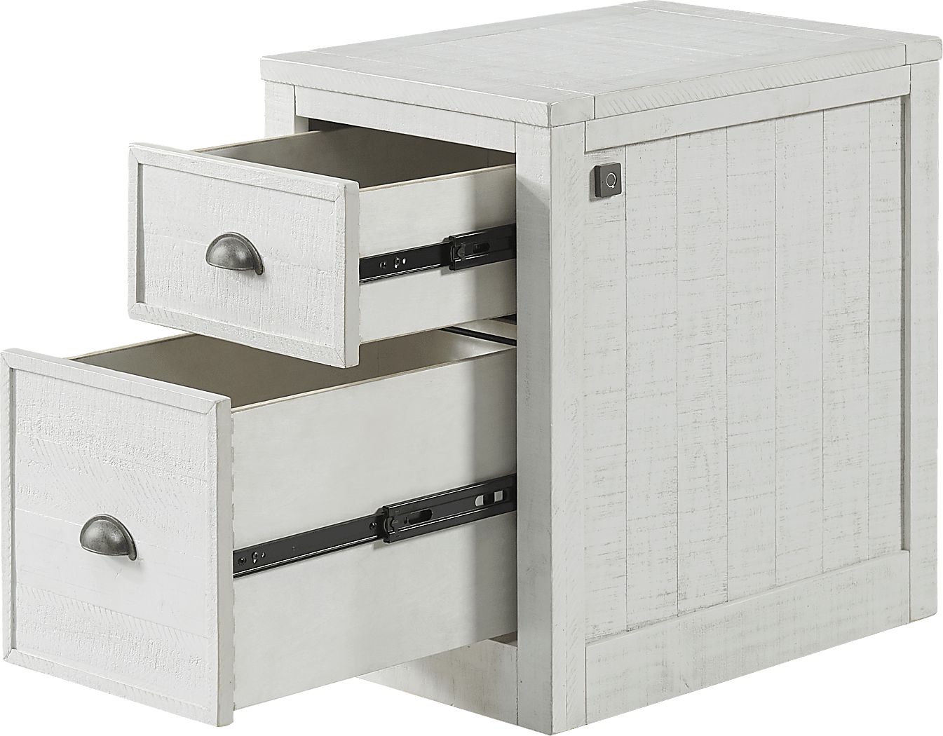 Rooms To Go Trevose White File Cabinet with Fingerprint Lock